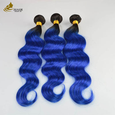 1B Ombre Azul Extensiones de cabello humano Corpo Onda Virgen Onda