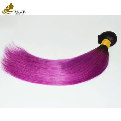Color rosa suave Ombre extensiones de cabello de tejido Restos rectos