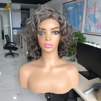 Personalizado Gery 5*5 HD Wave de cuerpo sin pegamento Top de seda Full Lace Peruca