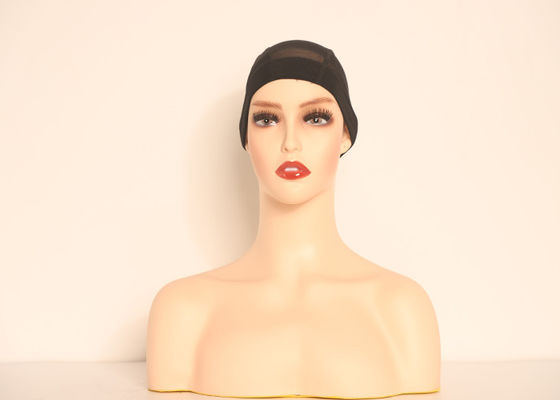 African American Mannequin Head With Shoulders 20.9 inch Head circumference