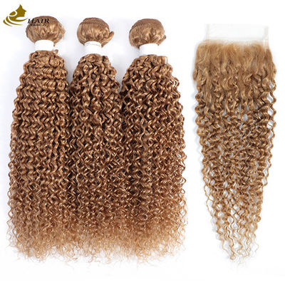 calidad  27 Colored Weft Ombre Human Hair Extensions Curly Virgin 100g/Bundle fábrica