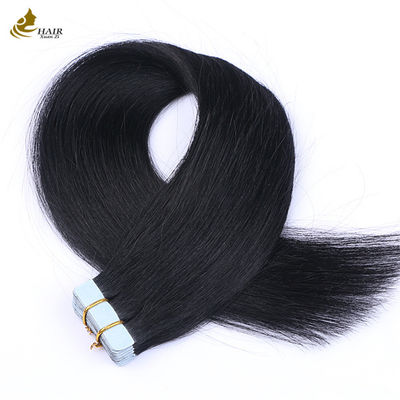 Cuticular alineada 16 pulgadas de cinta en extensiones de cabello vírgenes Remy Pelucas Negro