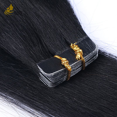 Cuticular alineada 16 pulgadas de cinta en extensiones de cabello vírgenes Remy Pelucas Negro