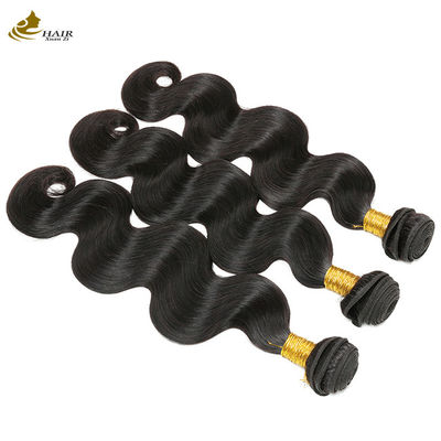 Oem Remy Extensiones de cabello humano Envases de tejido de cuerpo crudo Envases de cabello ondulado con cierre