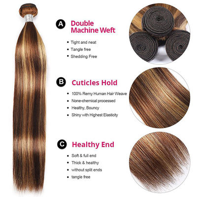 Piano 4/27 Ombre Extensiones de cabello humano destacan los haces de cabello humano