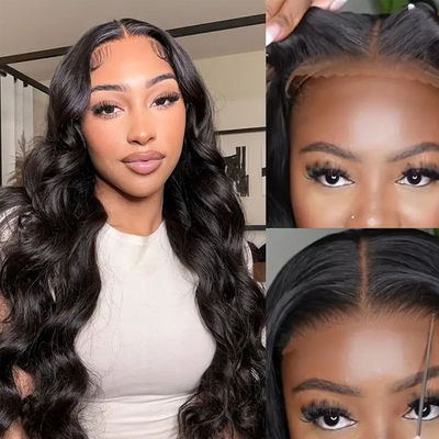 Glueless Customized Human Hair Wigs Body Wave Front Lace Wig para Venta