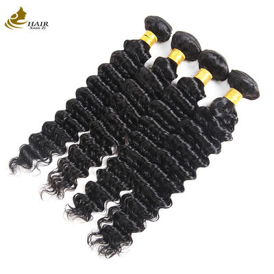 Venta directa de fábrica de pelo humano virgen brasileño 1b Color de pelo de onda profunda