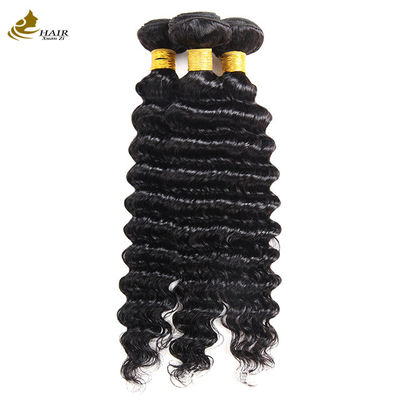 Venta directa de fábrica de pelo humano virgen brasileño 1b Color de pelo de onda profunda