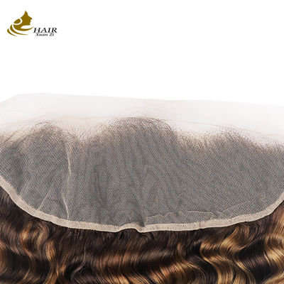 Piano 4/27 Onda profunda encaje cierre frontal cabello brasileño transparente cierre 13X4