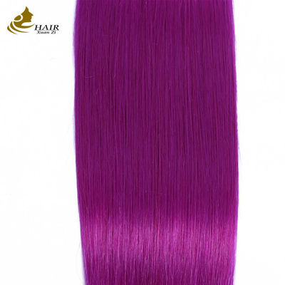 Cabello humano púrpura Bundle recto del cabello humano virgen extensiones de trenzas
