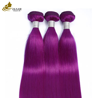 Cabello humano púrpura Bundle recto del cabello humano virgen extensiones de trenzas
