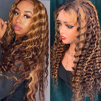 Profunda onda de encaje completo Pelucas para el cabello humano para un aspecto y sensación naturales