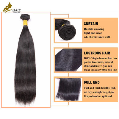 Venta al por mayor Natural Negro recta cutícula alineada Virgin Human Hair Bundles