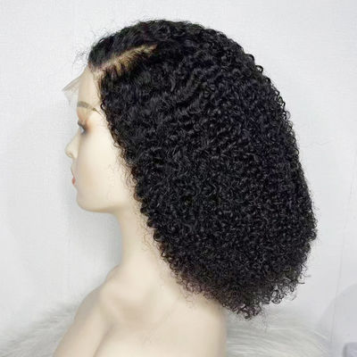 Venta al por mayor 13X6 13X4 HD Curl brasileño Transparente encaje Peruca de cabello frontal humano