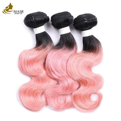 Precio de fábrica Cabello humano virgen indio en bruto 1b/Corpo de color rosa con onda de cabello humano