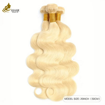 Venta al por mayor de cabello humano virgen vietnamita doble 613# color rubio cuerpo ondulado pelo paquete