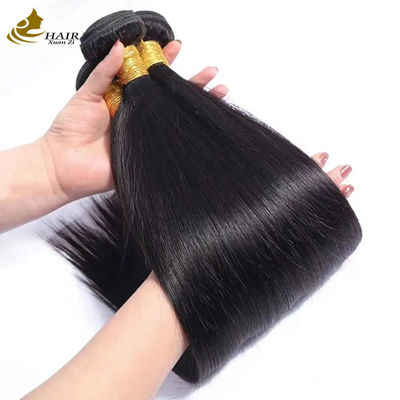 Cabello de tejido humano virgen Remy Cabello de paquete recto doble dibujado negro natural