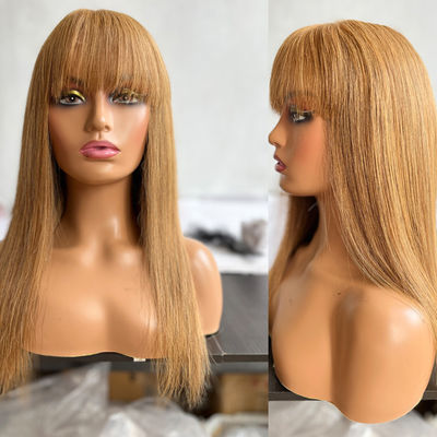 Hetero 27# Color Cabello humano Virgen brasileña Pelucas frontales con flecos