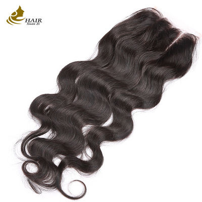Venta al por mayor de buena calidad cuerpo virgen brasileño Wave cabello humano 4*4 Cerradura de encaje
