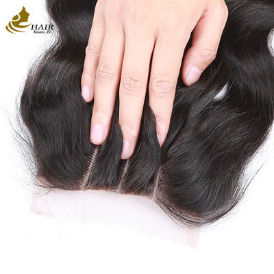 Venta al por mayor de buena calidad cuerpo virgen brasileño Wave cabello humano 4*4 Cerradura de encaje