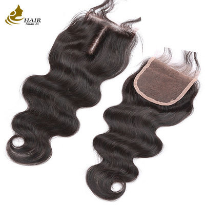 Venta al por mayor de buena calidad cuerpo virgen brasileño Wave cabello humano 4*4 Cerradura de encaje
