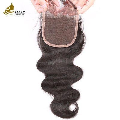 Venta al por mayor de buena calidad cuerpo virgen brasileño Wave cabello humano 4*4 Cerradura de encaje