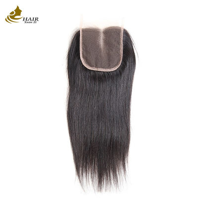 100% Cabello humano 4*4 Cerradura de encaje Color natural Cerradura de encaje recto brasileño