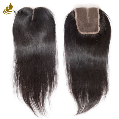 100% Cabello humano 4*4 Cerradura de encaje Color natural Cerradura de encaje recto brasileño