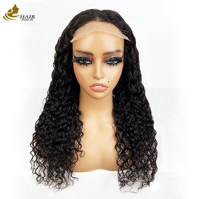 4*4 Frontales de encaje de cabello humano virgen natural negro pelucas de rizos con tiras antideslizantes