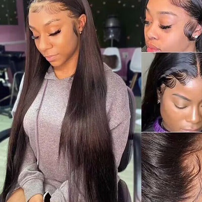 Venta al por mayor Perucas para el cabello humano HD 13X4 de encaje transparente Frontal Perucas para el cabello precuzadas