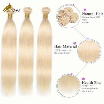 613 Rubio 100% de cabello humano Virgen Extensión de los paquetes rectos
