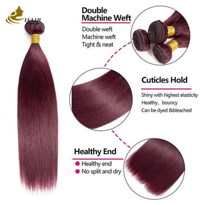 Extensiones 99J Ensalada de color burguesa de pelo humano