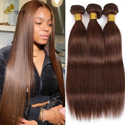 4# Color Chocolate Marrón Rápido Ramos de cabello humano Ramos de tejido