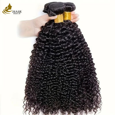 Cabello natural negro rizado de pelo humano brasileño Envases de extensiones de cabello
