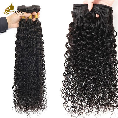 Cabello natural negro rizado de pelo humano brasileño Envases de extensiones de cabello