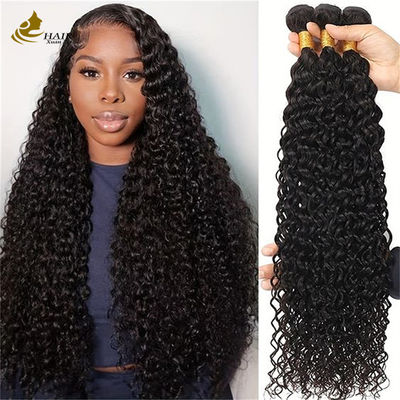 Cabello natural negro rizado de pelo humano brasileño Envases de extensiones de cabello