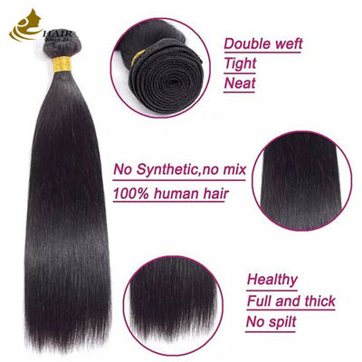 No derramamiento de cabello humano virgen cabello recto máquina de trama de doble trama