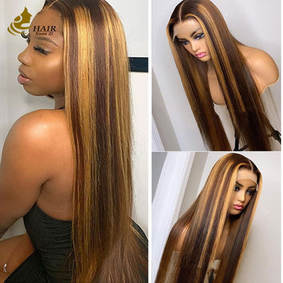 Cabello humano vietnamita rizos pervertidos P427 Color de piano 13X4 encaje Pelucas frontales