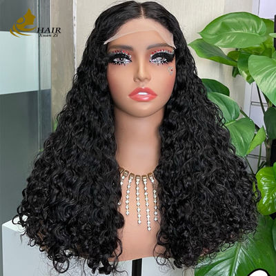 Sin pegamento 5 * 5 Transparente encaje Frente Cabello humano natural Sin pegamento de seda superior Full Lace Peruca