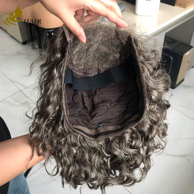 Personalizado Gery 5*5 HD Wave de cuerpo sin pegamento Top de seda Full Lace Peruca