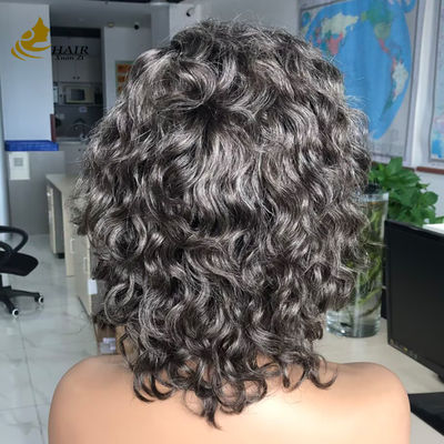 Personalizado Gery 5*5 HD Wave de cuerpo sin pegamento Top de seda Full Lace Peruca