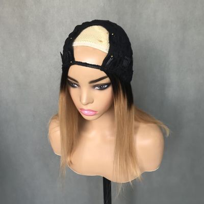U parte peluca T1b/27 color principiante amigable recta sin pegamento estilo protector pelo humano peluca 150% densidad