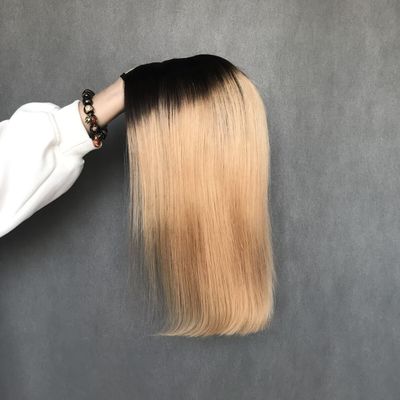 U parte peluca T1b/27 color principiante amigable recta sin pegamento estilo protector pelo humano peluca 150% densidad