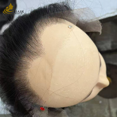 Línea de cabello en forma de M Cerradura de encaje de cabello humano personalizada