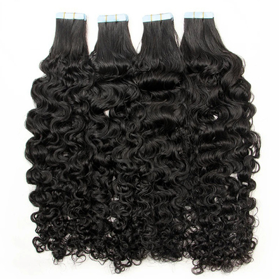 20 pulgadas de cinta natural de agua negra en extensiones de cabello humano