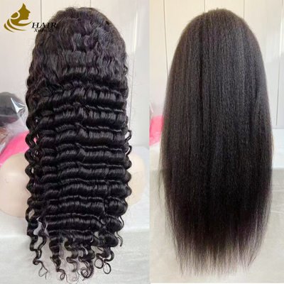 Peluca de encaje de cabello humano virgen con múltiples estilos y colores