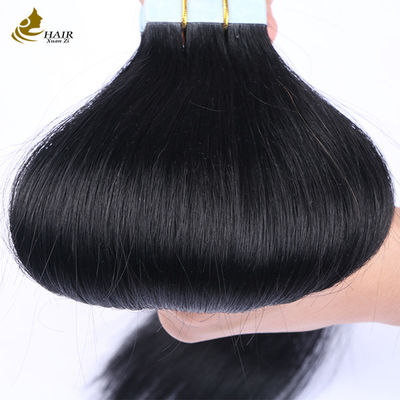 Cuticular alineada 16 pulgadas de cinta en extensiones de cabello vírgenes Remy Pelucas Negro