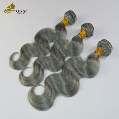 Grey Ombre extensiones de cabello humano paquetes de 26 pulgadas con cierre