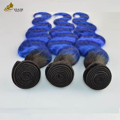 1B Ombre Azul Extensiones de cabello humano Corpo Onda Virgen Onda