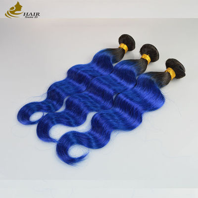 1B Ombre Azul Extensiones de cabello humano Corpo Onda Virgen Onda